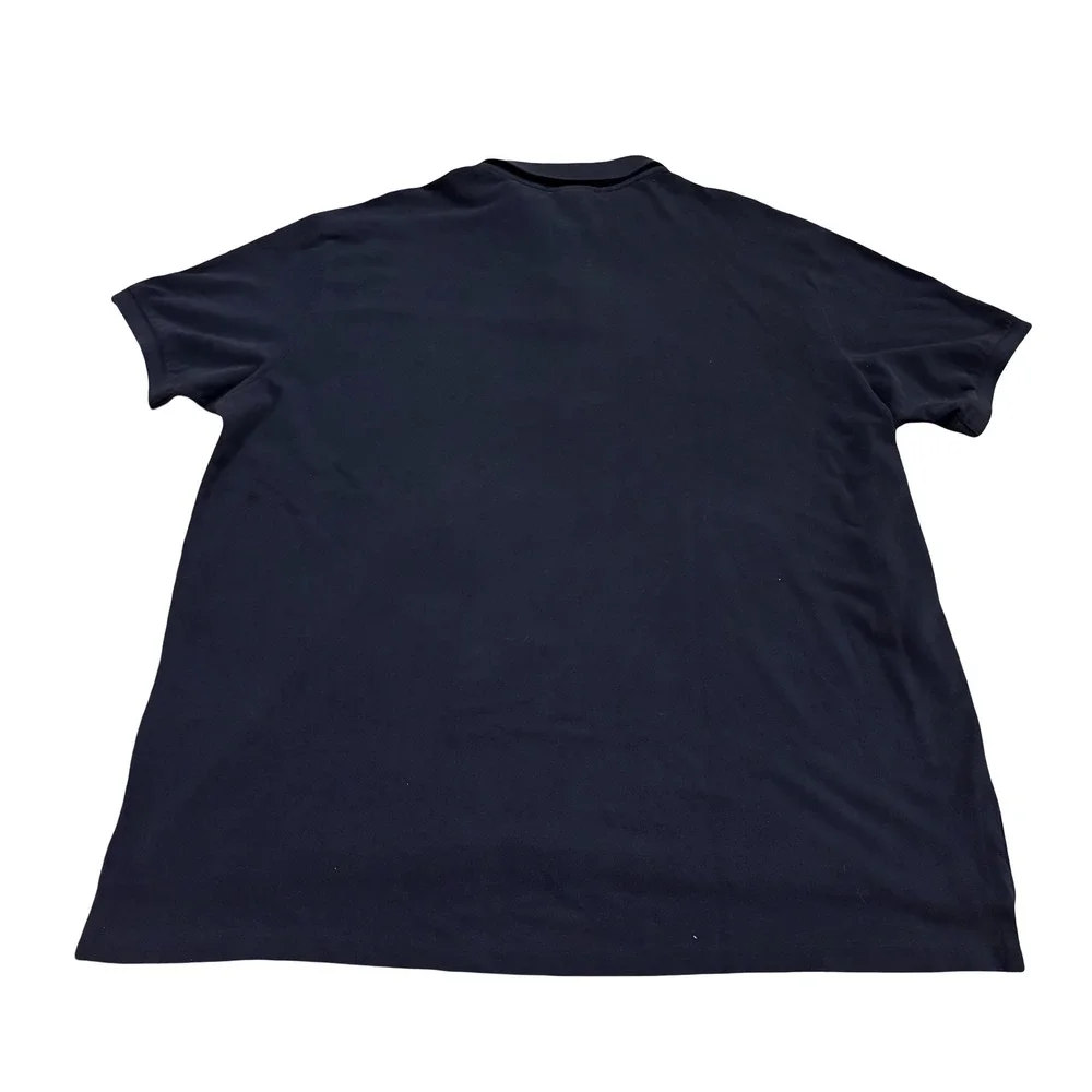 Polo Ralph Lauren Mens XXL Navy Blue Big Pony Splatter Graphic Polo Shirt Vtg